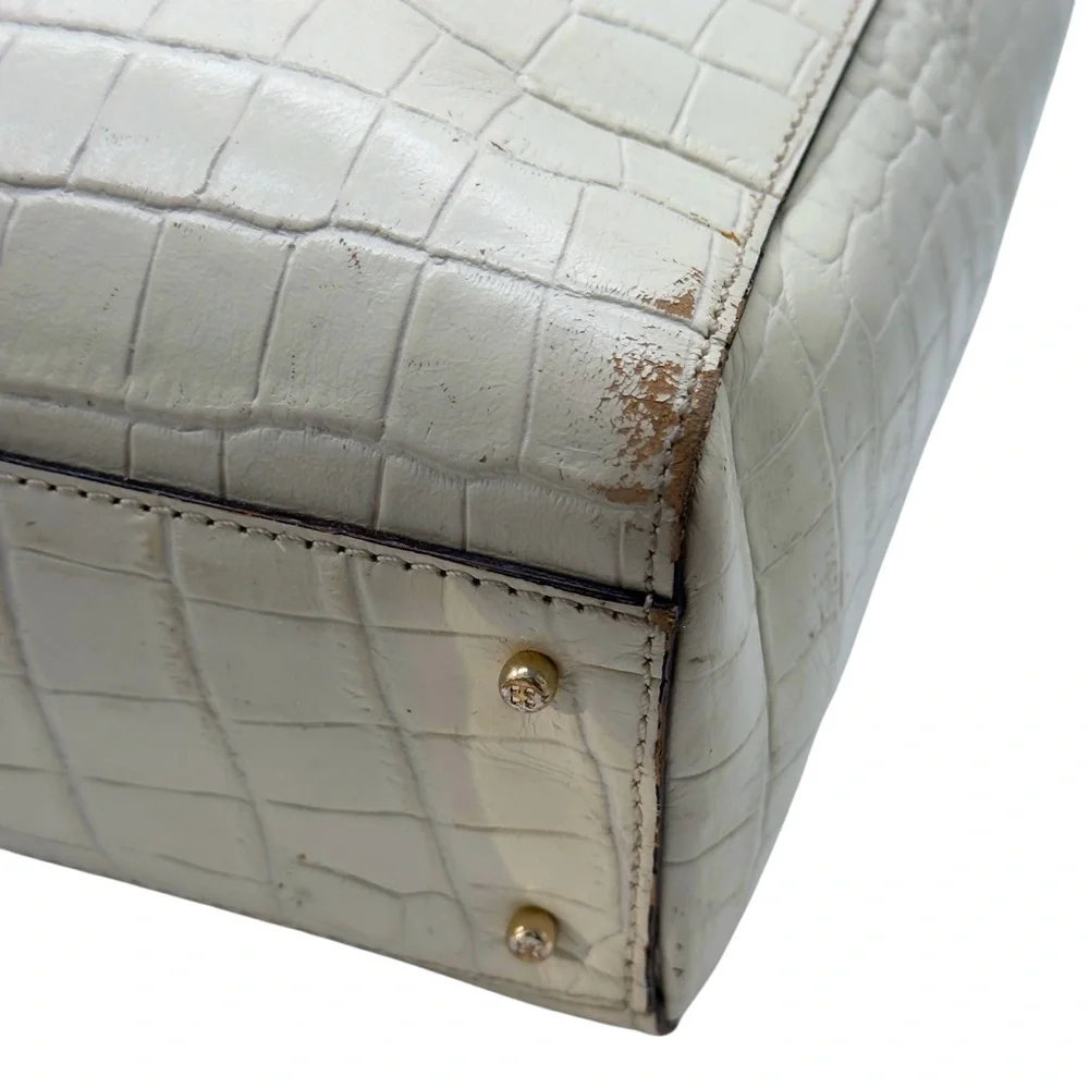 Kate Spade New York Vintage Quinn Carlsbad Oyster Leather Croc-Embossed Tote
